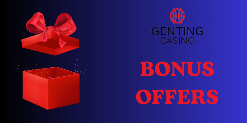 Genting casino bonus offers image with red gift box.