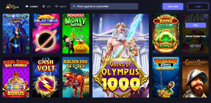 Mr Vegas casino games from the website
