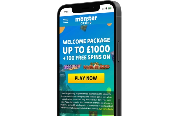Monster casino app on mobile phone
