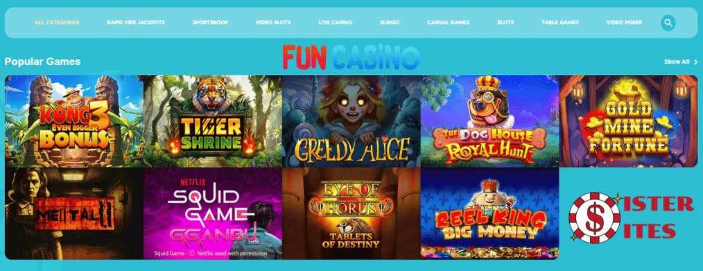 Fun Casino games from website